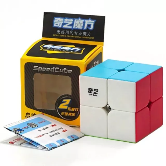 QiYi2x2x2 Mini Cube de poche Qidi 2x2 Cube magique vitesse 2x2 magie noire...