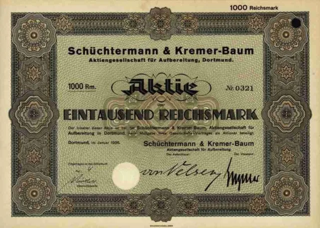 Schüchtermann & Kremer Baum 1936 Dortmund Barop Herne Westfalen 1000 M Maschinen