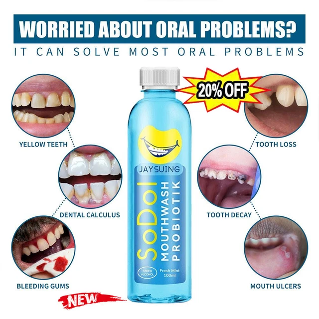 Enjuague bucal blanqueador dental Care, limpieza profunda, aliento fresco, tamaño de viaje de 100 ml