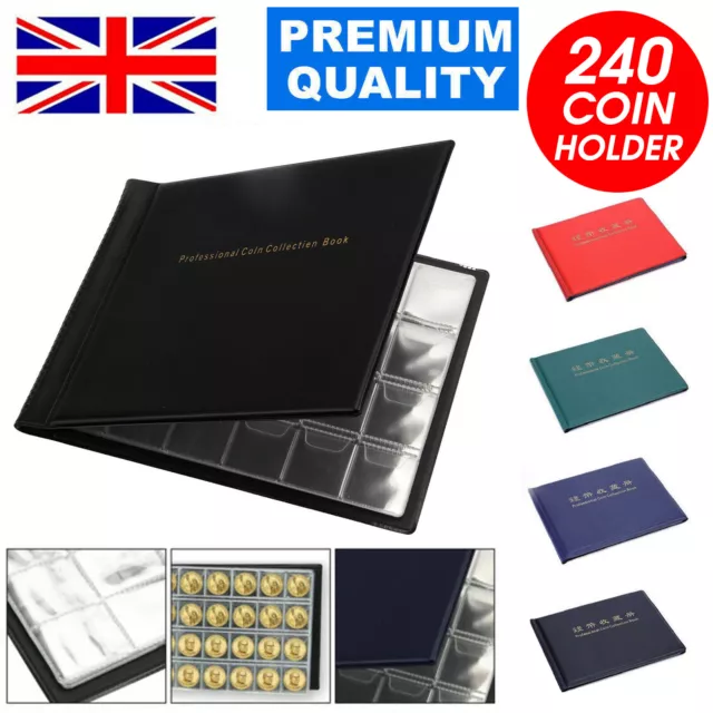 240 Album Coin Book Money Collecting Collection Penny Storage Case Holder Folder