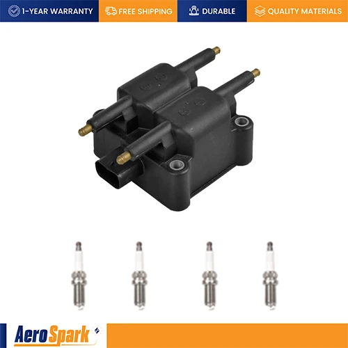 IGNITION COIL & 4 NGK Iridium Spark Plugs for 19951996 Dodge Avenger 2