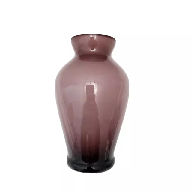Laslo For Mikasa Art Glass Vase Purple two Tone Layered hand blown Ombre 7 in