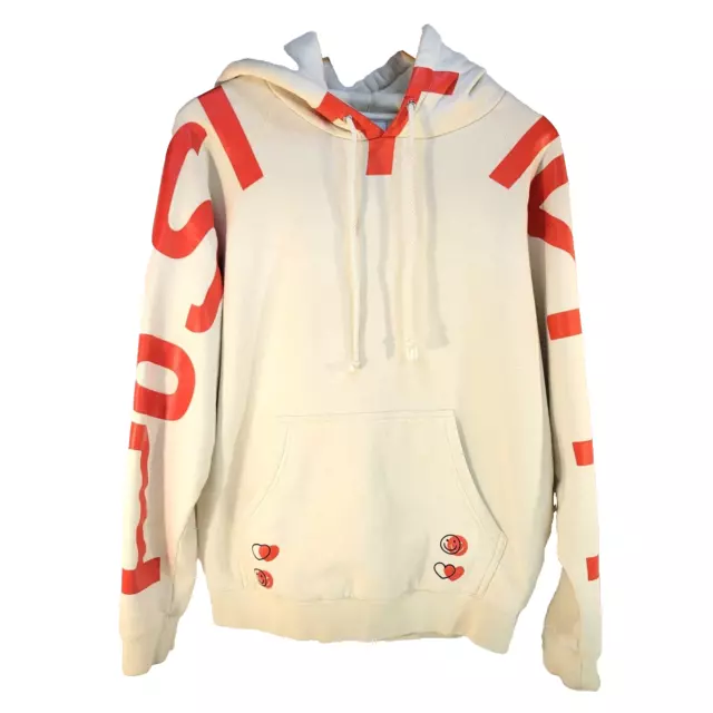 Dolan Twins Hoodie Spread Positivity Cream Red Medium DT Cotton Blend Preowned