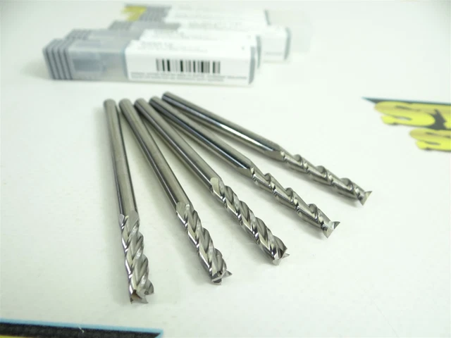 Lot Of 5 New! Htc Solid Carbide 2 & 4 Flute Long Reach End Mills .1875" & .188"