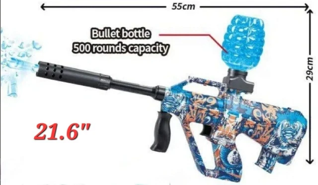 Water Assault Rifle 21.6& LARGE POWERFUL Burst Assault Rifle Gel Blaster Gun Toy Water Gun ...