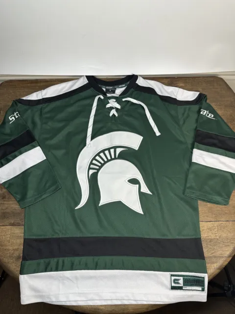 Colosseum Michigan State Spartans MSU Mens Green Hockey Jersey, Size M, EUC