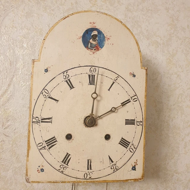 Rare Large Antique Black Forest 8 Day Shield Clock C 1840