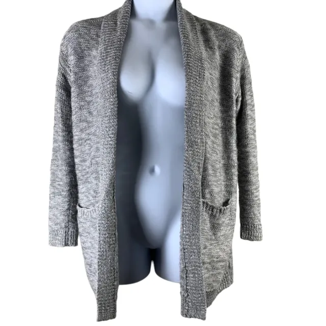 Bp Cardigan Size Medium Wool Blend Sweater Light Gray Long Sleeved Pockets