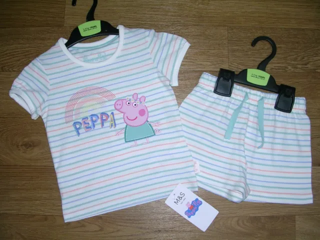BNWT MARKS & SPENCER M&S Girls PEPPA PIG Pyjamas Age 12-18 Months NEW