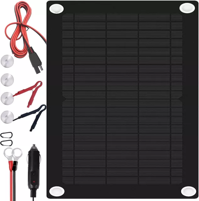 10W Solar Battery Maintainer Waterproof Car RV Charger 12 Volt Tender Trickle