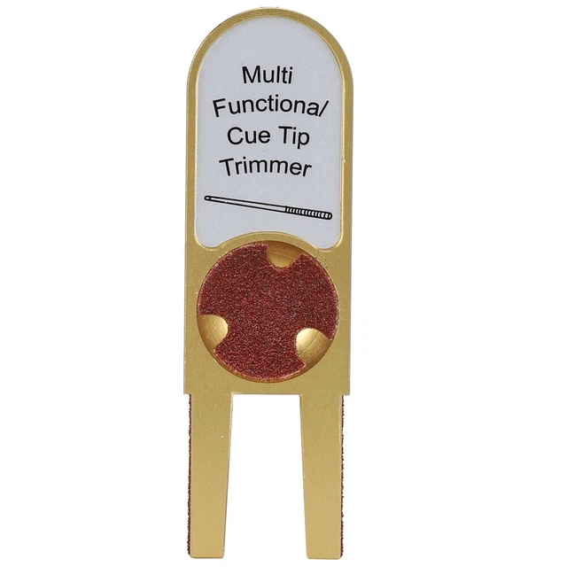 Aluminium Alloy Multifunction Gold U Shape Billiards Pool Tip Trimmer Shaper