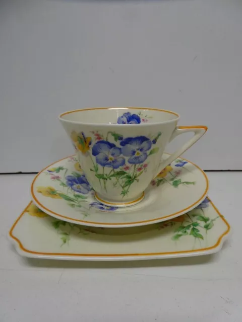 Royal Doulton Pansy Violet Trio Cup Saucer Plate Bone China England Rd 776 716