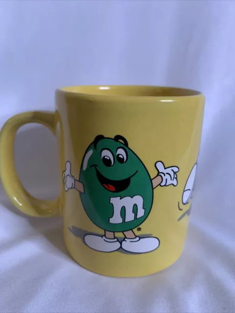 M&M Candy Coffee Mug Cup 1996 Mars Collectible Yellow , Green, Red Vintage