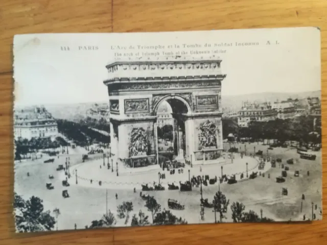 Cpa Paris Arc De Triomphe Timbre Semeuse 15C A Percevoir 30C Annees 30