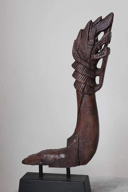 Antique BURMA Naga woodcarving incl. stand 2