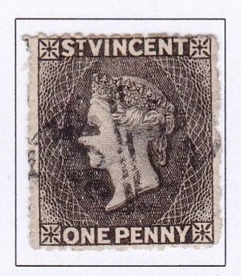 St Vincent 1861 1d black  (J642b)