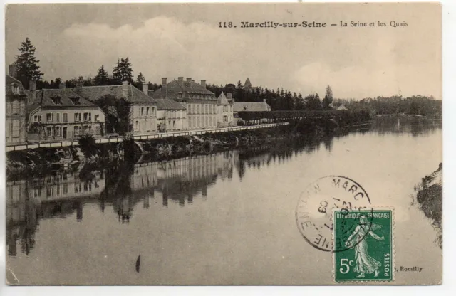MARCILLY SUR SEINE - Marne - CPA 51 - bords de Seine - Quai - Pont - Riviere 5