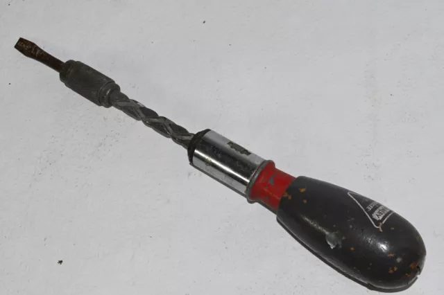 Vintage Stanley Handyman UK made Yankee Screwdriver No 133H  has 1/4" flat Blade