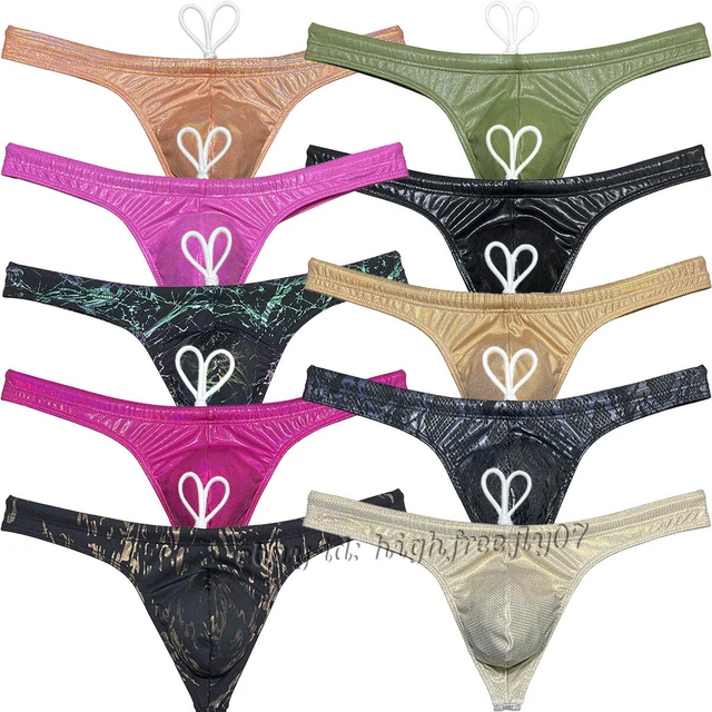 Men's Bikini Thong Swimwear Surf Beach Swimsuit Bulge Pouch Swim Thong Posing
