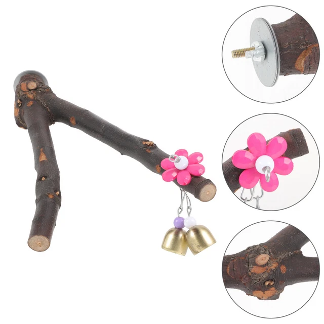 Lot De 8 Perchoirs Pour Oiseaux En Bois Naturel - Avec Plateformes Et Vis - Pour Perruches, Perroquets - Diam. 2-4 Cm