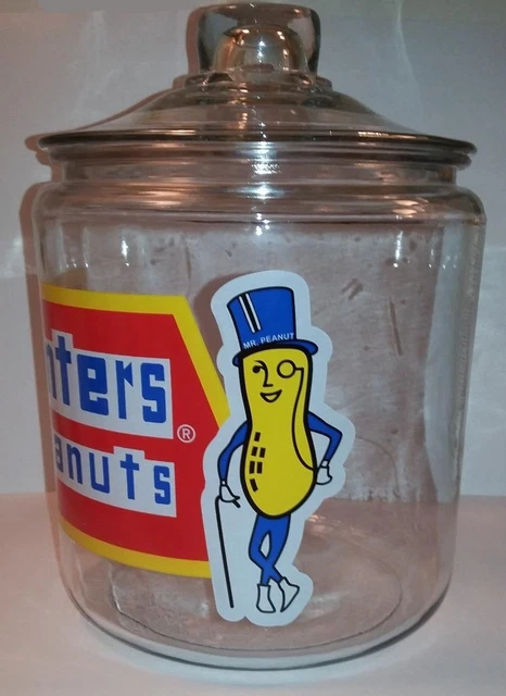 Super Nice Planters Peanut " Mr Peanut " Glass Counter Jar