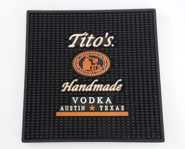 TITO’S HANDMADE VODKA Rubber Bar/Counter Drink Spill Mat 12”x 12