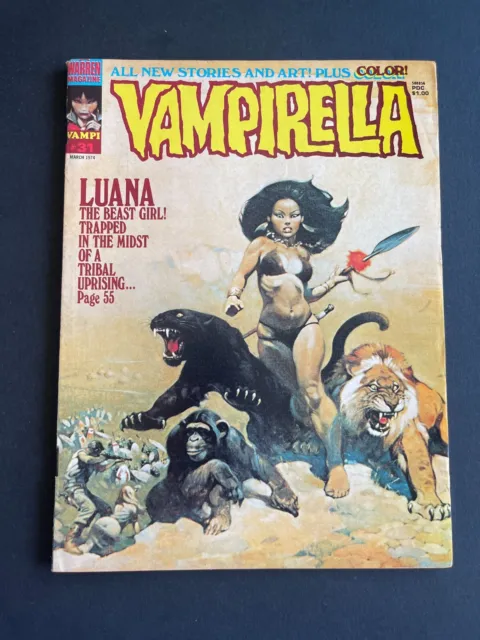 Vampirella #31 - Cover art by Frank Frazetta (Warren, 1974) Fine+