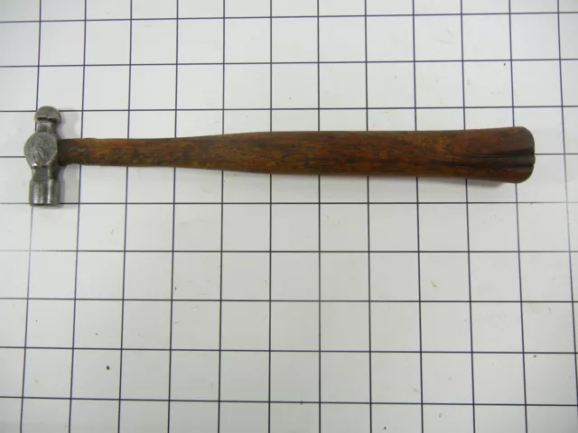 Tiny Vintage Unbranded Wood Handled Ball Peen Hammer, 10-1/4 Long, 6.2oz  Total