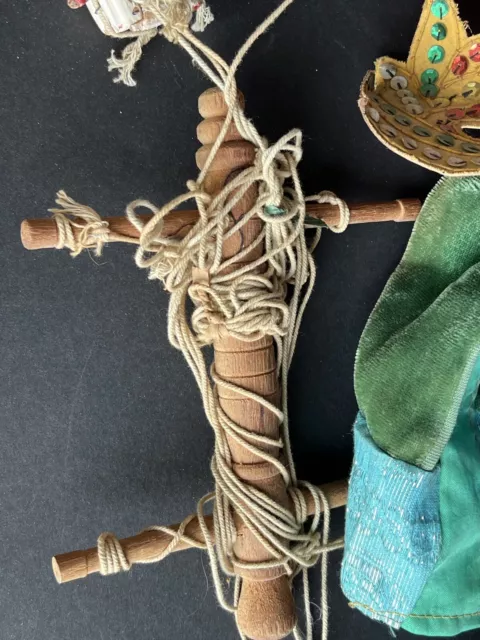 Antique Asian Burmese Folk Art Wooden Puppet Marionette Doll 9