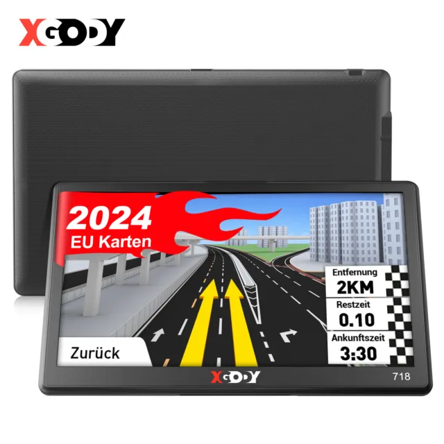 7 Zoll GPS Navi Navigation für Auto LKW PKW Navigationsgerät 8GB EU Karte 2024