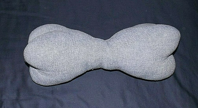 Clean Dog Bone Pillow For Neck, Back, Knees  - Sleeping or Travel - Light Blue