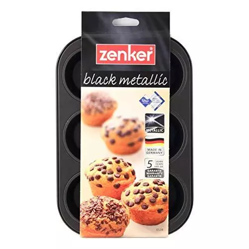 Zenker Black Metallic Stampo Muffin, Acciaio, Nero - NUOVO 2