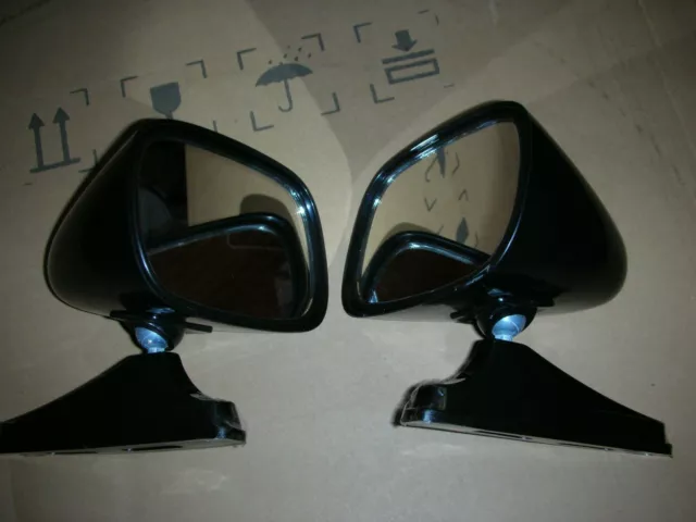 Nos 2 Vintage Classic All Black  Dual Sport Bullet Shape Hot Rod/Rat Rod Mirrors