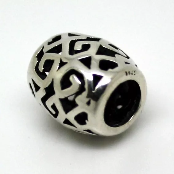 Tribal KEY PATTERN- Celtic spiral- Solid 925 sterling silver European charm bead