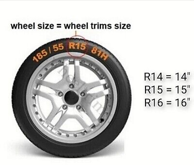 Set of 4x14" Wheel Trims to fit Peugeot 106 107 206 306 Partner 3