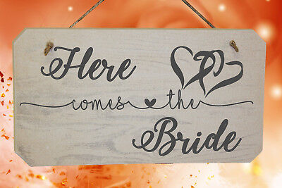 Here Comes The Bride Wooden Page Boy or Flower Girl Wedding Sign