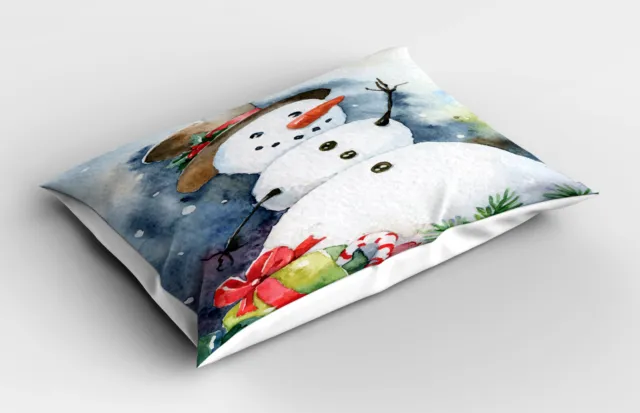 Monigote de nieve Funda de Almohada Sombrero de navidad y presentes