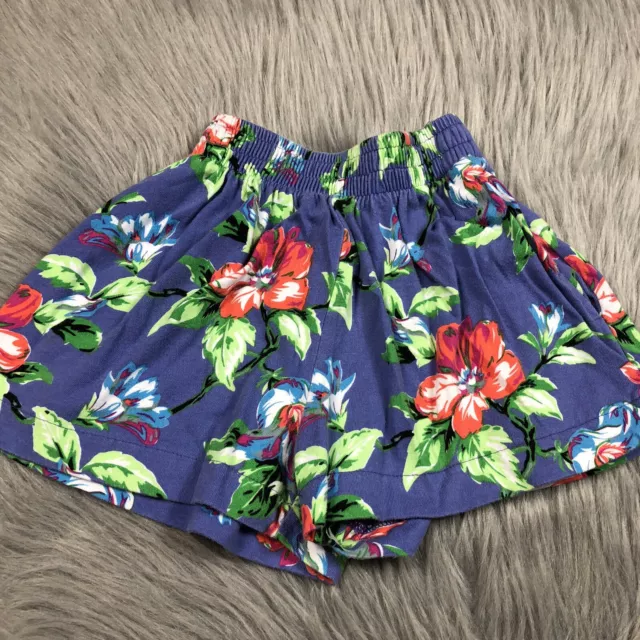 Vintage Gap Made Usa Girls Multicolored Floral Pocket Cotton Shorts