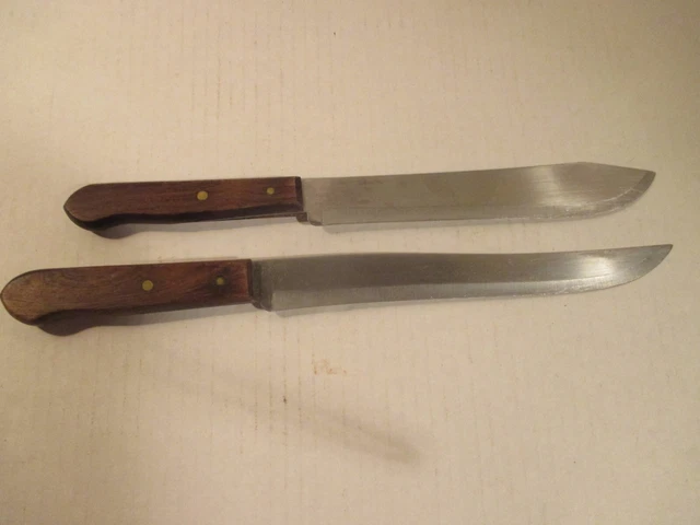 Vintage Ekco Eterna Carving And Butcher Knife Set Stainless Steel USA