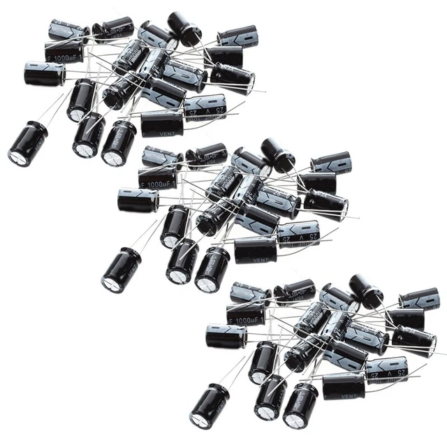 60pcs 1000UF 25V 105°C Radial Electrolyte Capacitors 10X17mm - SchW2Q8