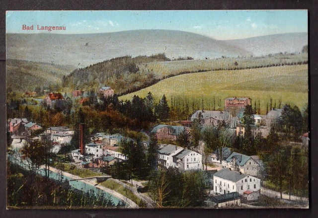 17769 AK/Postcard Schlesien Ortsansicht Bad Langenau, gestempelt 1924