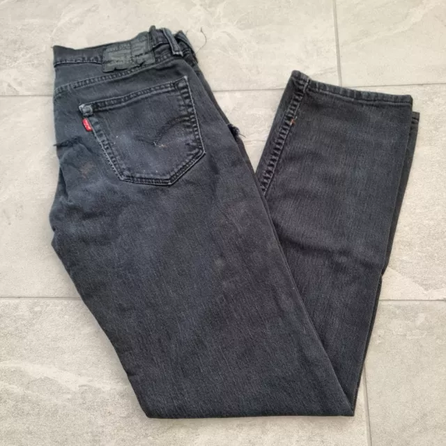 Levi's 511 Jeans Womens Slim Fit Straight Leg W32 L30 Black Denim Red Tab