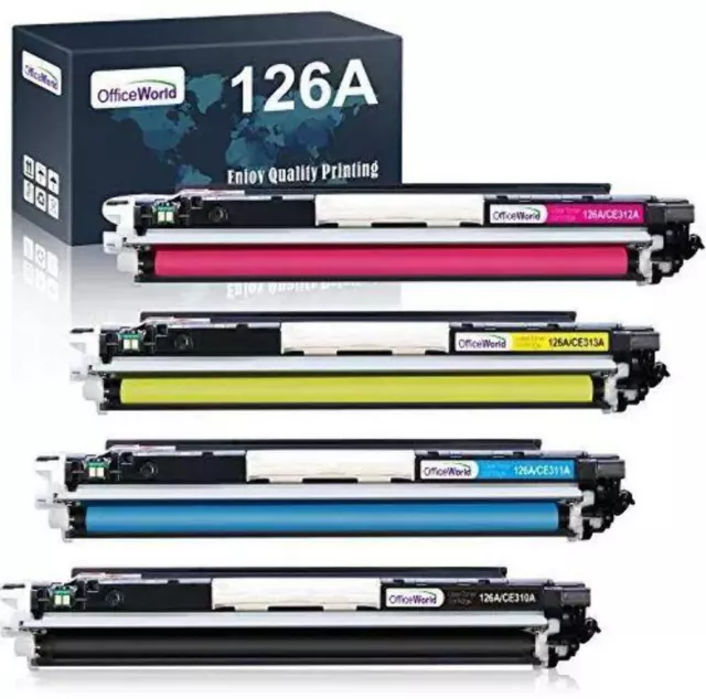 4 Toner Hp Ce310 Ce311 Ce312 Ce313 126A Compatible Noir + Couleur Pour Hp Cp1025