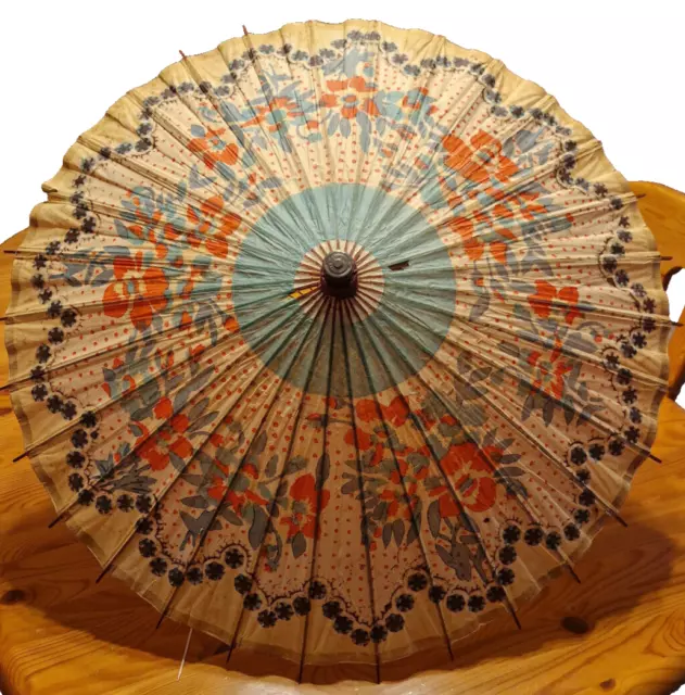 japanischer oder chinesischer Dekoschirm, 48 cm, Reispapier und Holz