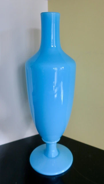 Vase En Verre Opaline émaillé Années 50 - Portrait De Dame - Occasion Bon état