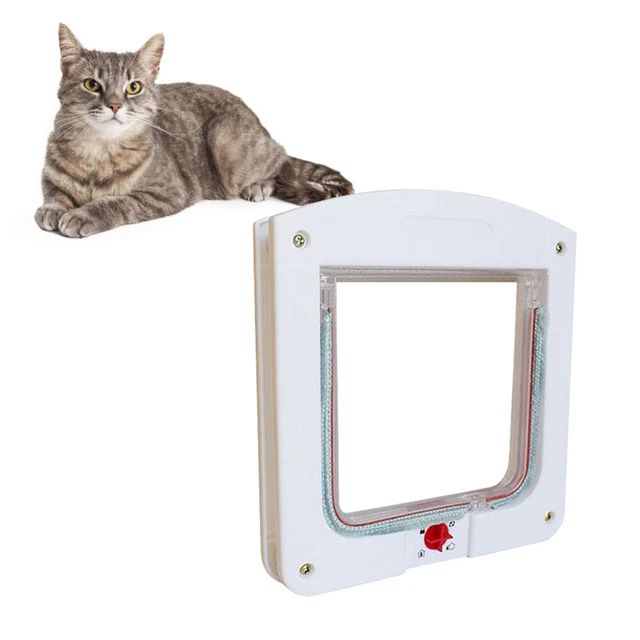 Suministros para mascotas controlables de entrada y salida para gatos orificio seguro puerta tamaño S