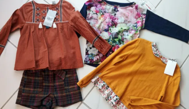 NUOVO H&M TU pacchetto ragazza 4-5 anni outfit camicetta nuovi con etichette pantaloncini