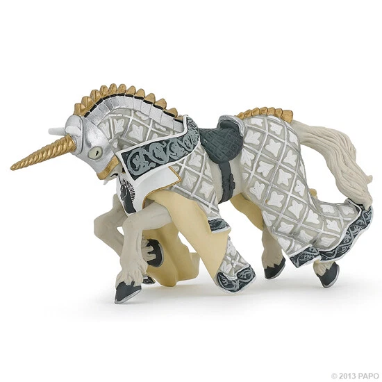 Papo 39916 Horse of The Knight Unicorn 6 11/16in Knight And Castles