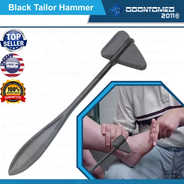 Tactical Black Taylor Hammer Neuro Surgical Percussion Reflex Hammer Black Head