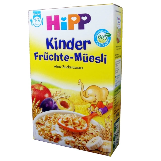 200g HiPP Infantil Frutas Muesli Müesli Sin Azúcares Añadidos Bio Desde 10. Mese